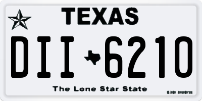 TX license plate DII6210