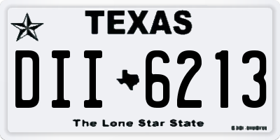 TX license plate DII6213