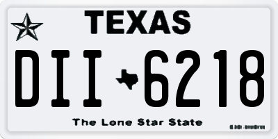 TX license plate DII6218