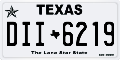 TX license plate DII6219