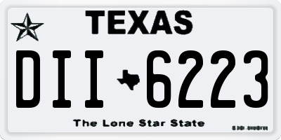 TX license plate DII6223
