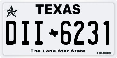 TX license plate DII6231