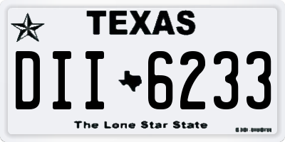 TX license plate DII6233