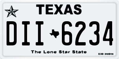 TX license plate DII6234
