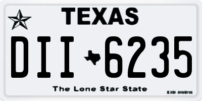 TX license plate DII6235