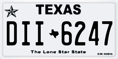 TX license plate DII6247