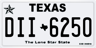TX license plate DII6250