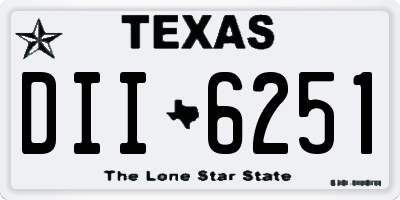 TX license plate DII6251