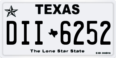 TX license plate DII6252