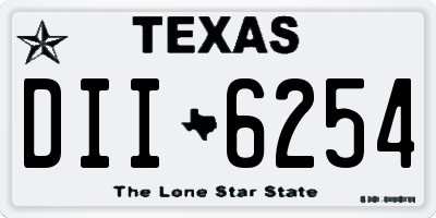 TX license plate DII6254