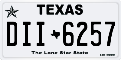 TX license plate DII6257