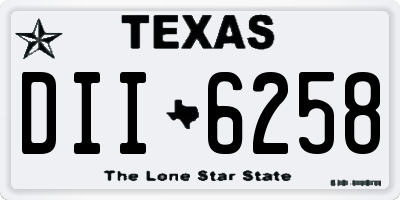 TX license plate DII6258