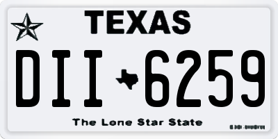 TX license plate DII6259