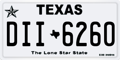 TX license plate DII6260