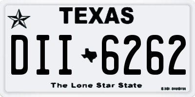 TX license plate DII6262