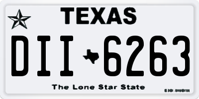 TX license plate DII6263