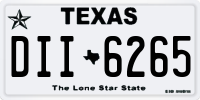 TX license plate DII6265