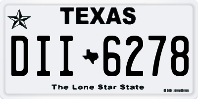 TX license plate DII6278