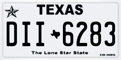 TX license plate DII6283