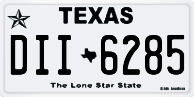 TX license plate DII6285