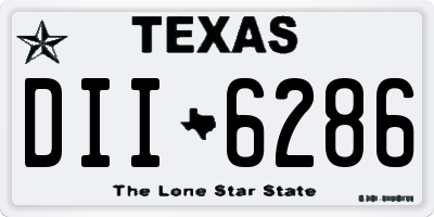 TX license plate DII6286