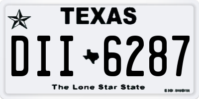 TX license plate DII6287