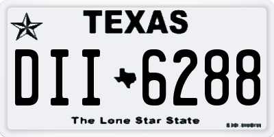 TX license plate DII6288