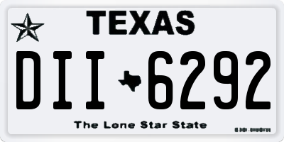 TX license plate DII6292
