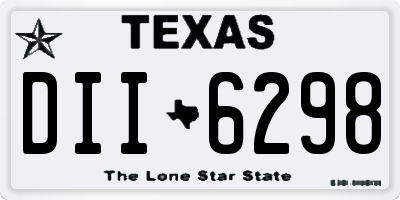 TX license plate DII6298
