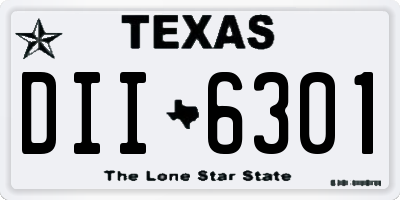 TX license plate DII6301