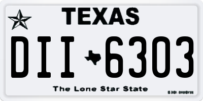 TX license plate DII6303