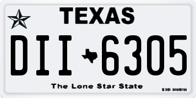 TX license plate DII6305
