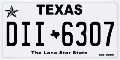TX license plate DII6307