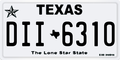 TX license plate DII6310