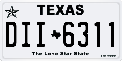 TX license plate DII6311