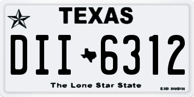 TX license plate DII6312