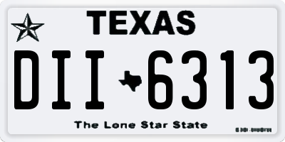 TX license plate DII6313