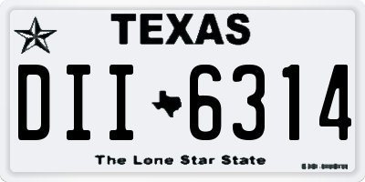TX license plate DII6314