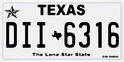 TX license plate DII6316