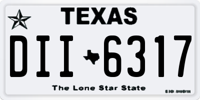 TX license plate DII6317