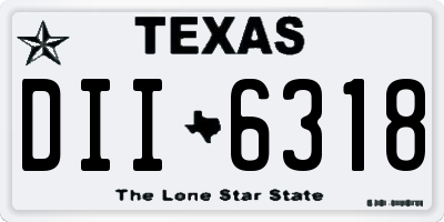 TX license plate DII6318