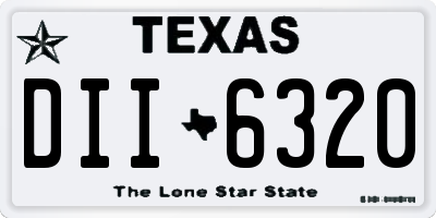 TX license plate DII6320
