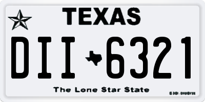 TX license plate DII6321