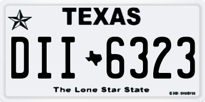TX license plate DII6323