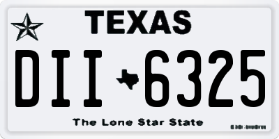 TX license plate DII6325