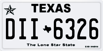 TX license plate DII6326