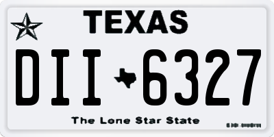 TX license plate DII6327