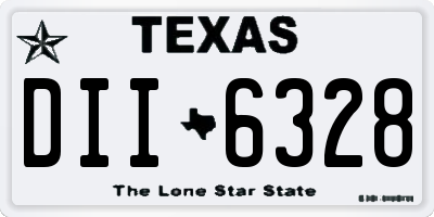 TX license plate DII6328