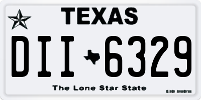 TX license plate DII6329