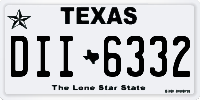 TX license plate DII6332